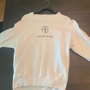 Anine Bing Ramona Logo Sweatshirt- barley worn
